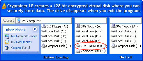 Cryptainer LE Encryption Software Screenshot